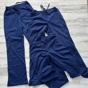 3 pair GREY'S ANATOMY style 4232T Navy Blue Womens scrub pants size Small Tall